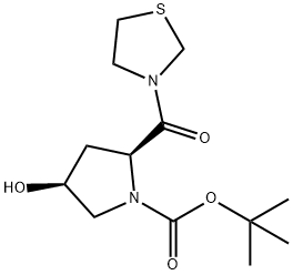 1-Pyrrolidinecarboxylic acid, 4-hydroxy-2-(3-thiazolidinylcarbonyl)-, 1,1-dimethylethyl ester, (2S,4S)-