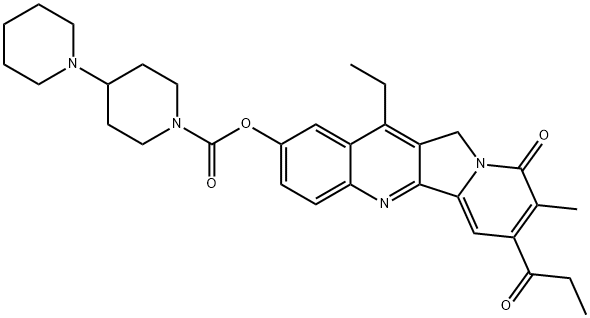 12-ethyl-8-methyl-9-oxo-7-propionyl-9,11-dihydroindolizino[1,2-b]quinolin-2-yl [1,4'-bipiperidine]-1'-carboxylate