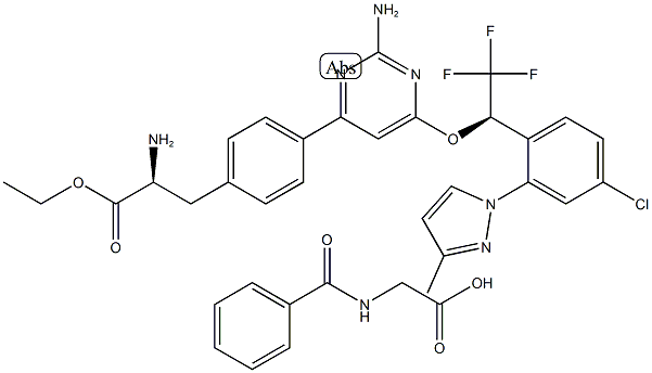 4-[2-Amino-6-[(1R)-1-[4-chloro-2-(3-methyl-1H-pyrazol-1-yl)phenyl]-2,2,2-trifluoroethoxy]-4-pyrimidinyl]-L-phenylalanine ethyl ester N-benzoylglycine salt