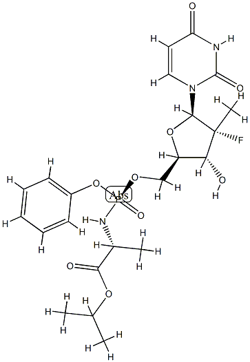 D-Alanine, N-[[P(S),2'R]-2'-cyano-2'-deoxy-2'-Methyl-P-phenyl-5'-cytidylyl]-, 1-Methylethyl ester