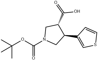 (3R,4S)-Rel-1-[(tert-butoxy)carbonyl]-4-(thiophen-3-yl)pyrrolidine-3-carboxylic acid