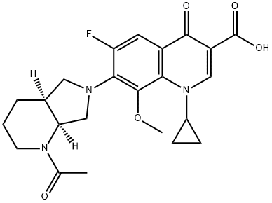 3-Quinolinecarboxylic acid, 7-[(4aS,7aS)-1-acetyloctahydro-6H-pyrrolo[3,4-b]pyridin-6-yl]-1-cyclopropyl-6-fluoro-1,4-dihydro-8-methoxy-4-oxo-