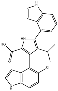 1H-Pyrrole-2-carboxylic acid, 3-(5-chloro-1H-indol-4-yl)-5-(1H-indol-4-yl)-4-(1-methylethyl)-