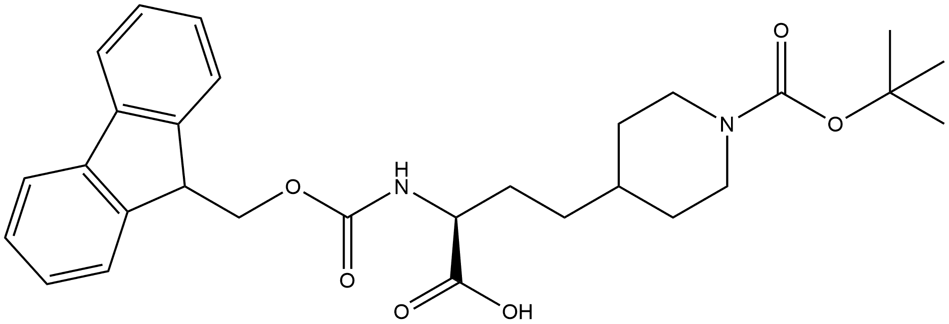 4-Piperidinebutanoic acid, 1-[(1,1-dimethylethoxy)carbonyl]-α-[[(9H-fluoren-9-ylmethoxy)carbonyl]amino]-, (αS)-