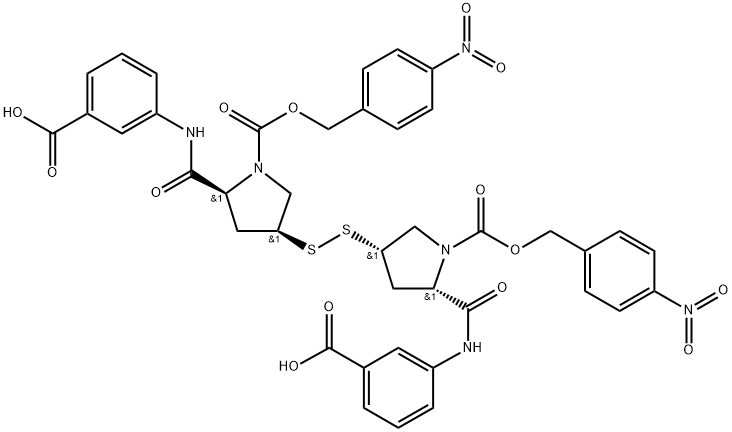 1-Pyrrolidinecarboxylic acid, 3,3'-dithiobis[5-[[(3-carboxyphenyl)amino]carbonyl]-, 1,1'-bis[(4-nitrophenyl)methyl] ester, (3S,3'S,5S,5'S)-