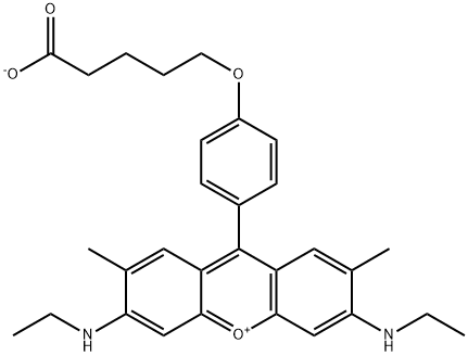 Xanthylium, 9-[4-(4-carboxybutoxy)phenyl]-3,6-bis(ethylamino)-2,7-dimethyl-, inner salt (ACI)
