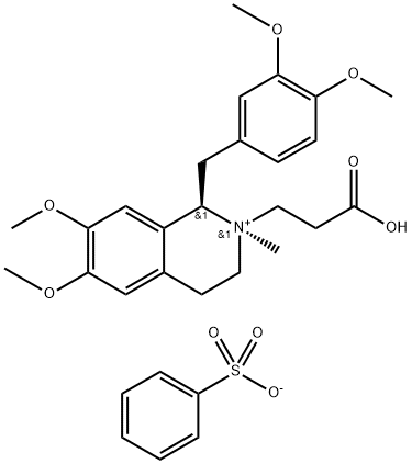 2-(2-carboxyethyl)-1-[(3,4-dimethoxyphenyl)methyl]-,1,2,3,4-tetrahydro-6,7-dimethoxy-2-methyl-isoquinolinium benzenesulfonate