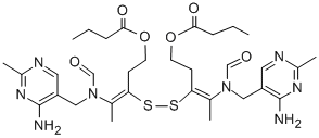 dithiobis[3-[1-[[(4-amino-2-methylpyrimidin-5-yl)methyl]formylamino]ethylidene]propane-3,1-diyl] dibutyrate