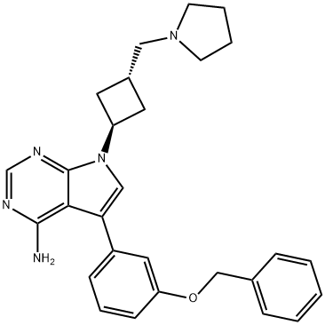 5-(3-Benzyloxyphenyl)-7-[trans-3-[(pyrrolidin-1-yl)methyl]cyclobutyl]-7H-pyrrolo[2,3-d]pyrimidin-4-amine