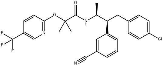 N-[(1S,2S)-3-(4-Chlorophenyl)-2-(3-cyanophenyl)-1-methylpropyl]-2-methyl-2-[(5-(trifluoromethyl)pyridin-2-yl)oxy]propanamide( MK 0364)