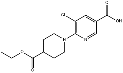 5-Chloro-6-[4-(ethoxycarbonyl)piperidino]-nicotinic acid