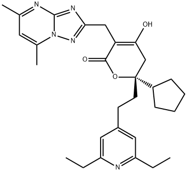 (R)-6-Cyclopentyl-6-[2-(2,6-diethylpyridin-4-yl)ethyl]-3-[(5,7-dimethyl-[1,2,4]triazolo[1,5-a]pyrimidin-2-yl)methyl]-4-hydroxy-5,6-dihydro-2H-pyran-2-one