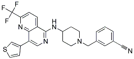 3-[(4-([8-(3-THIENYL)-2-(TRIFLUOROMETHYL)-1,6-NAPHTHYRIDIN-5-YL]AMINO)PIPERIDIN-1-YL)METHYL]BENZONITRILE